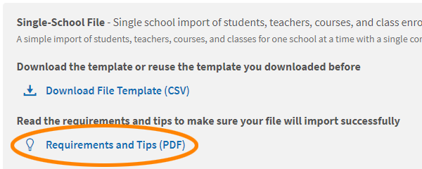 the Requirements and Tips link