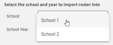 the School drop-down list