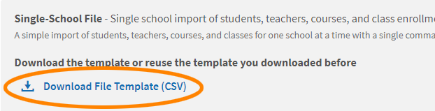the Download File Template link