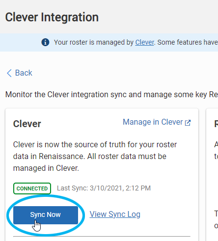 the Sync Now button