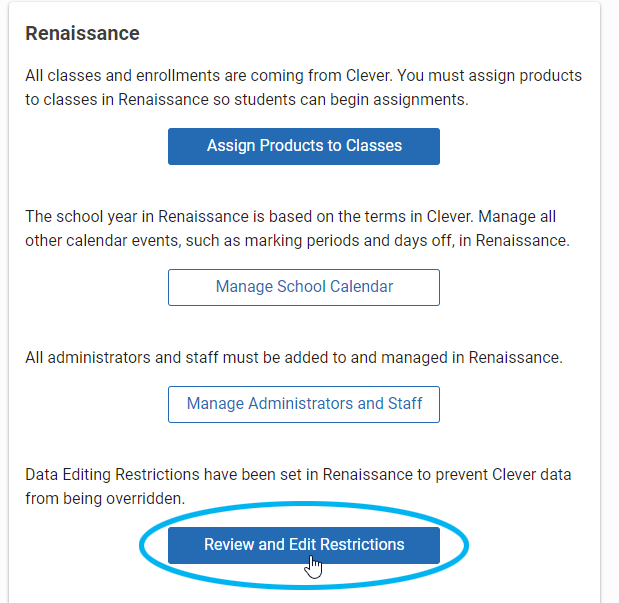 the Review and Edit Restrictions button