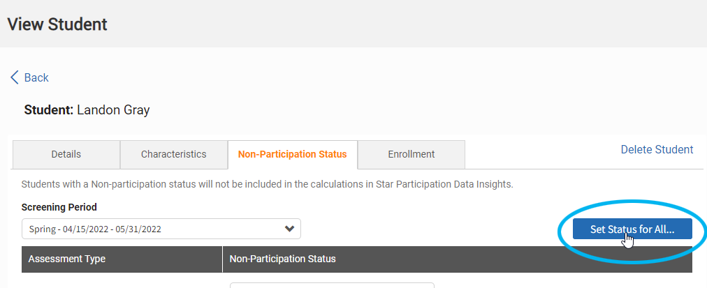 select Set Status for All