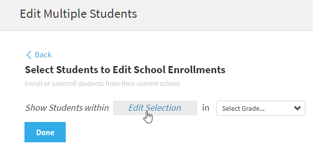the school selection link