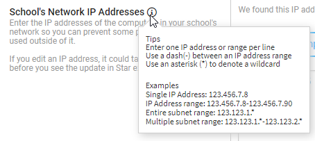 the information shown when you move the mouse over the i icon