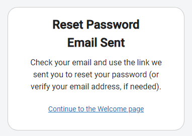 the email sent message
