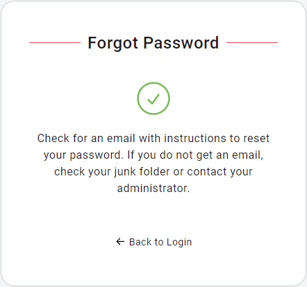 the email sent message