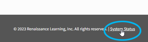 At the bottom of the Home page, select System Status