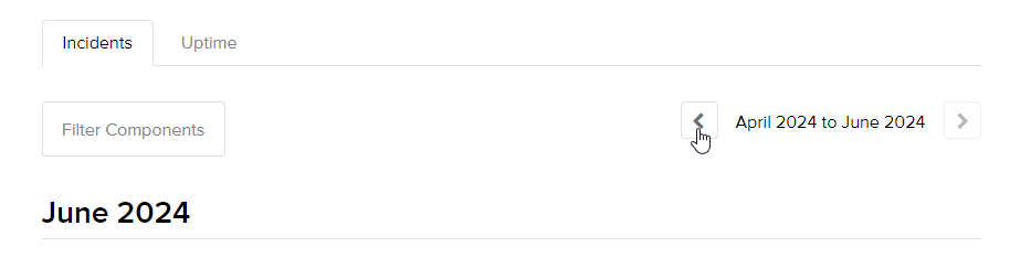 the arrows next to the description of the time period