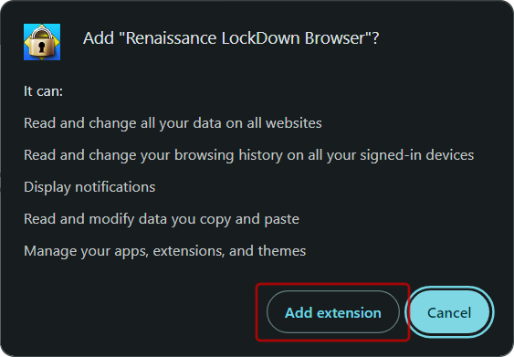 The Add extension button.