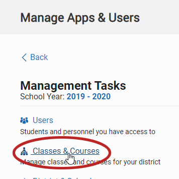 select Classes and Courses