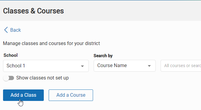select Add a Class